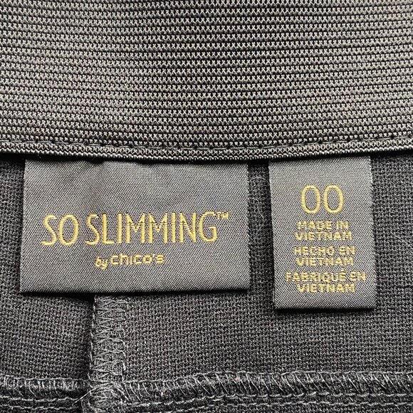 Chico's So Slimming Pants‎ Womens 00 XS Slim Leg Black & Lace Pattern - Picture 4 of 15